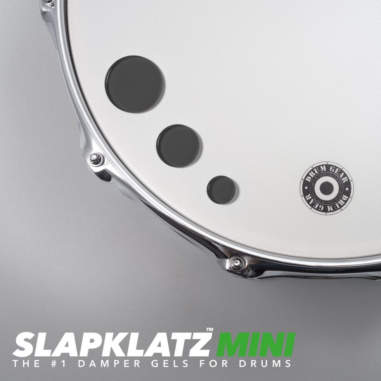 SlapKlatz MINI black - all sizes mounted on a drum
