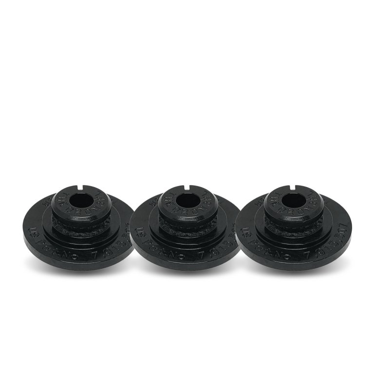 3 black Grombals shown on a white background