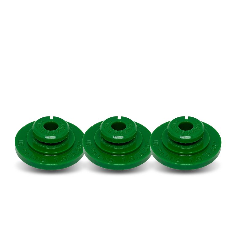 3 green Grombals shown on a white background