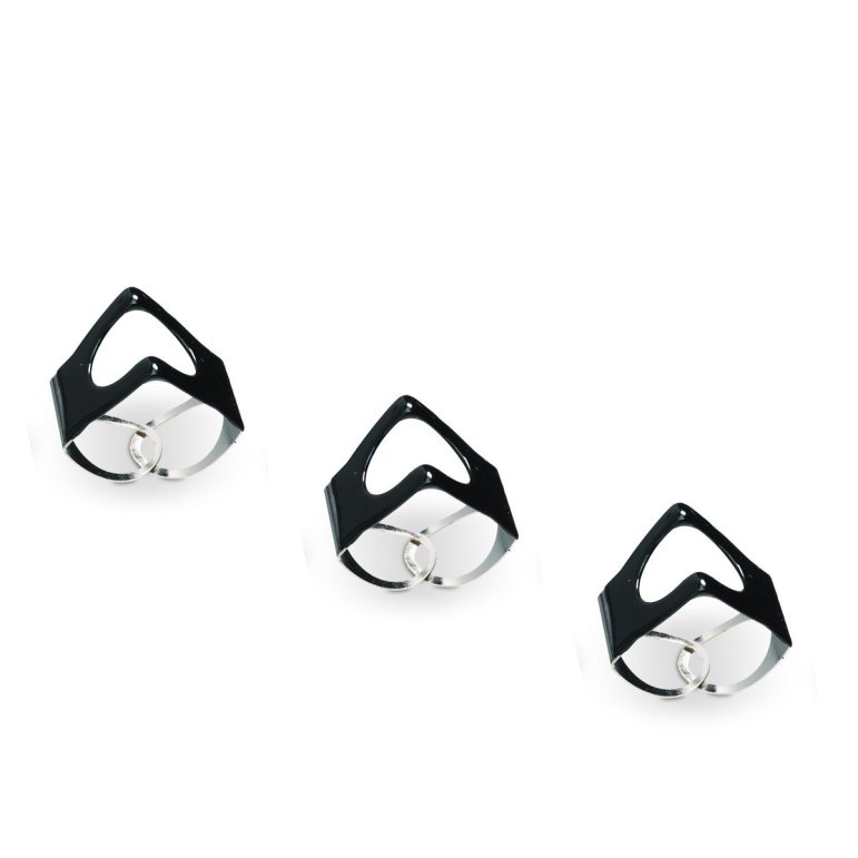 PinchClip black  - 3 units shown on a white background