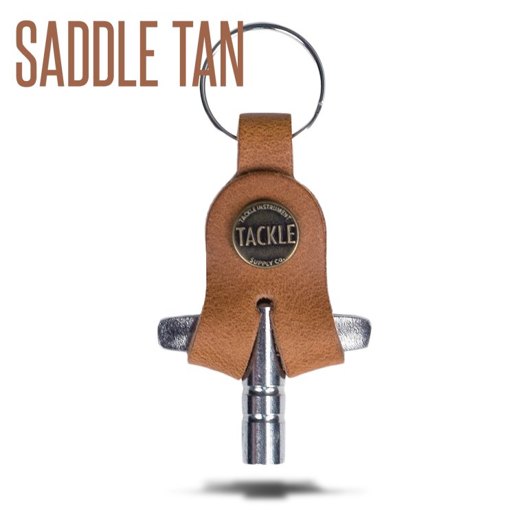 Tackle Instrument "Leather Drum Key" shown in saddle tan