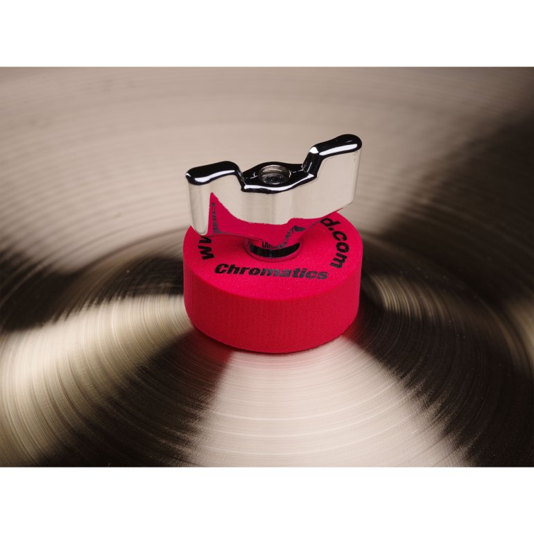 Cympad Chromatics in red - on a cymbal
