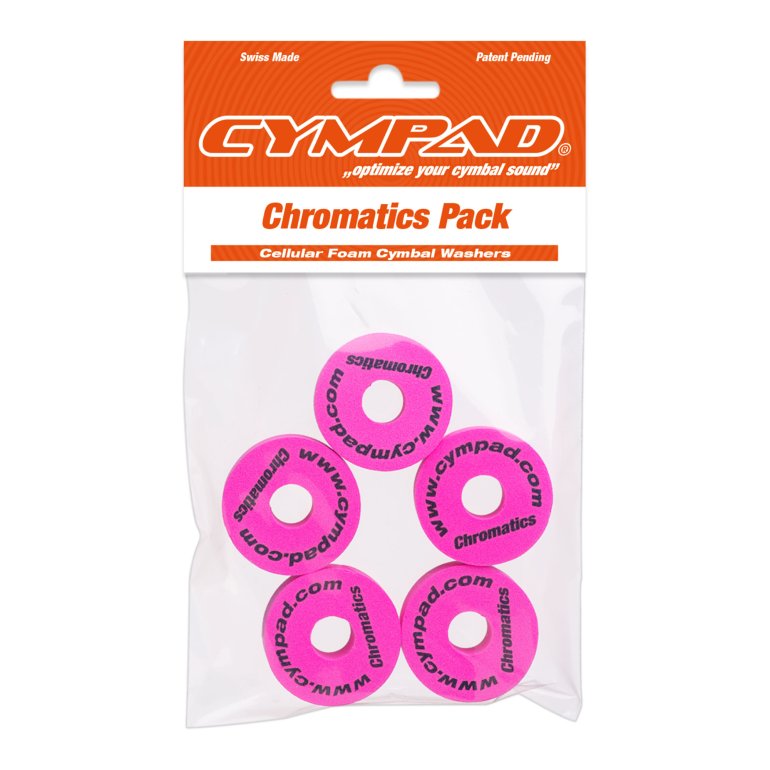 Cympad Chromatics in pink - shown 5 pieces in packaging