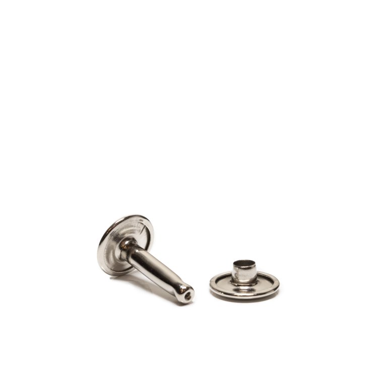 Cymbal Rivets - Nickel Plated Steel Compression Rivets - shown opened