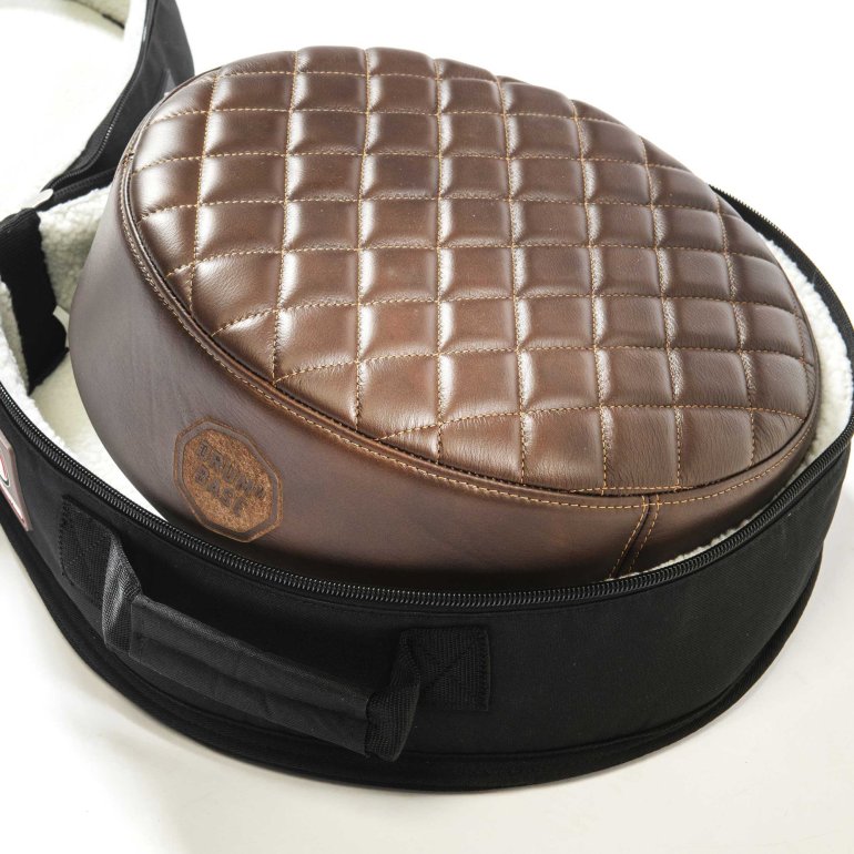 DRUMnBASE Real Leather Drum Throne Seat fits in snare drum bag