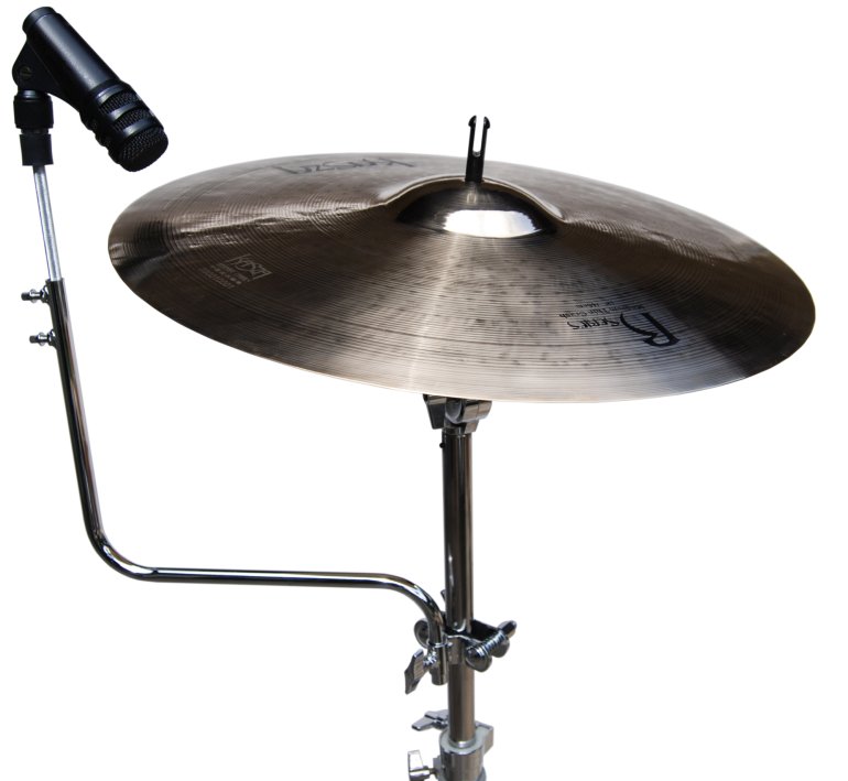 Mic Holders for cymbals – mount underneath and raise the mic above the cymbals – available at CymbalONE