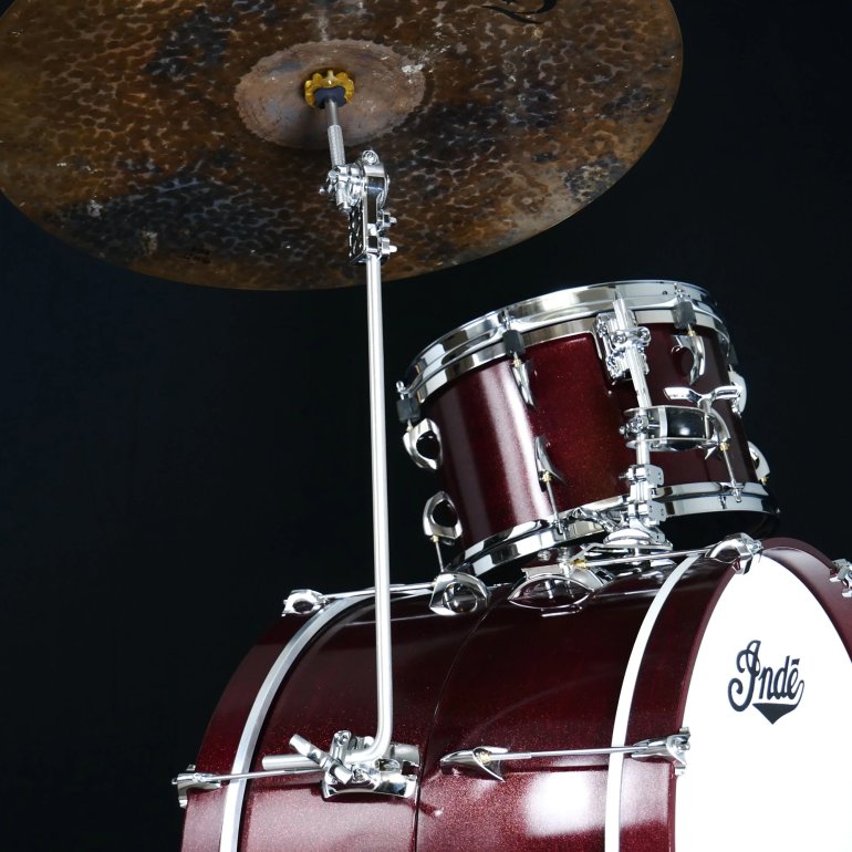 BR brakcket shown on a bass drum holding a cymbal arm